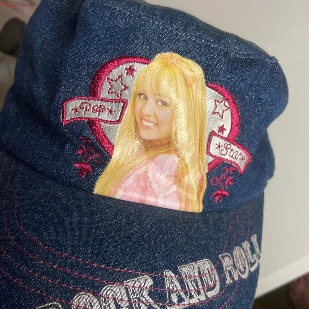 Disney Hannah Montana Blue Jean Rock and Roll Pop Star Cap Hat Y2K Nostalgia